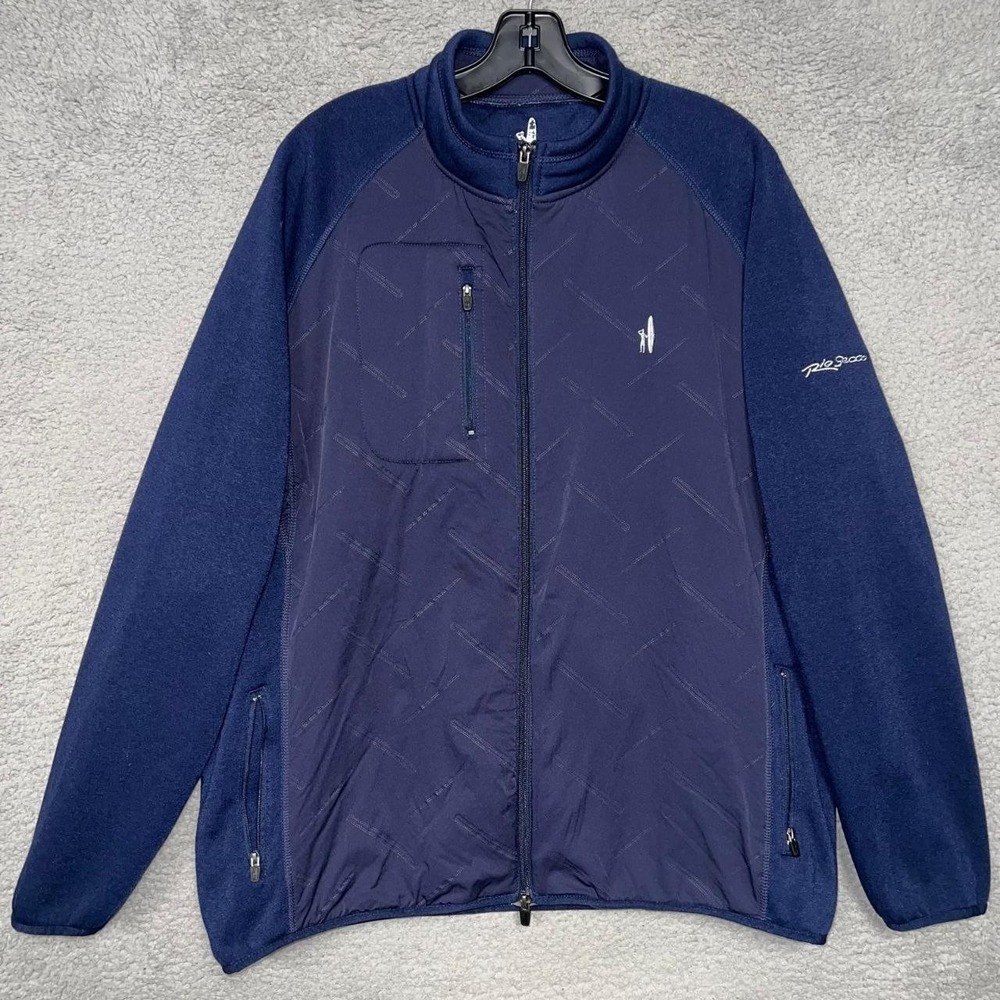 Johnnie-O Rio Socco Jacket Men's XL Twilight Blue Quilted Mixed Media Full Zip